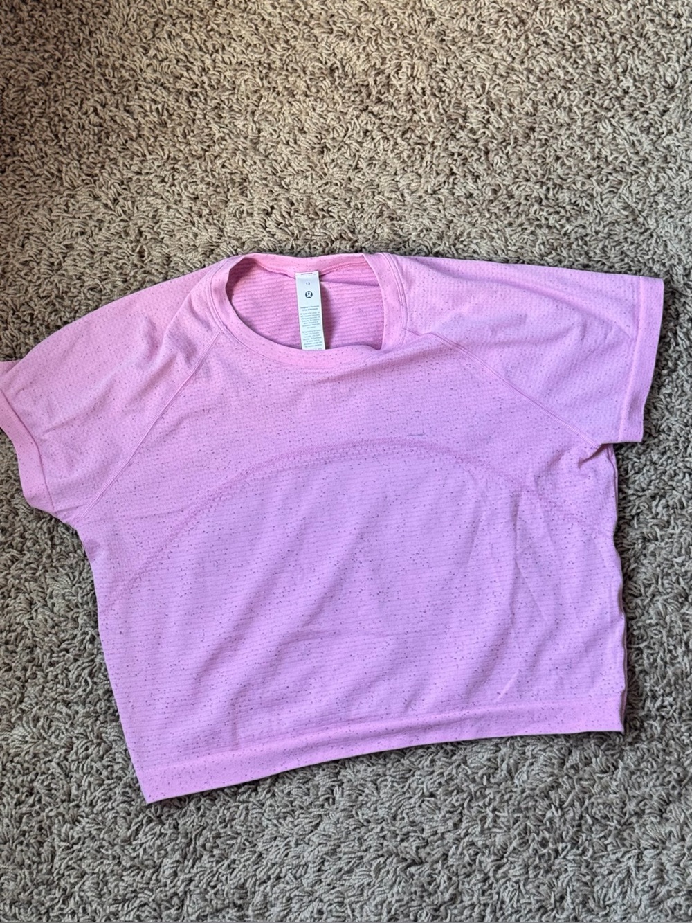 Lululemon Swiftly Tech Cropped Short Sleeve Shirt 2.0 Size 12